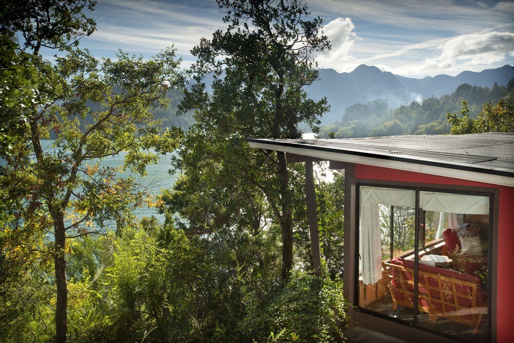 Modern building with large windows at Hotel Antumalal