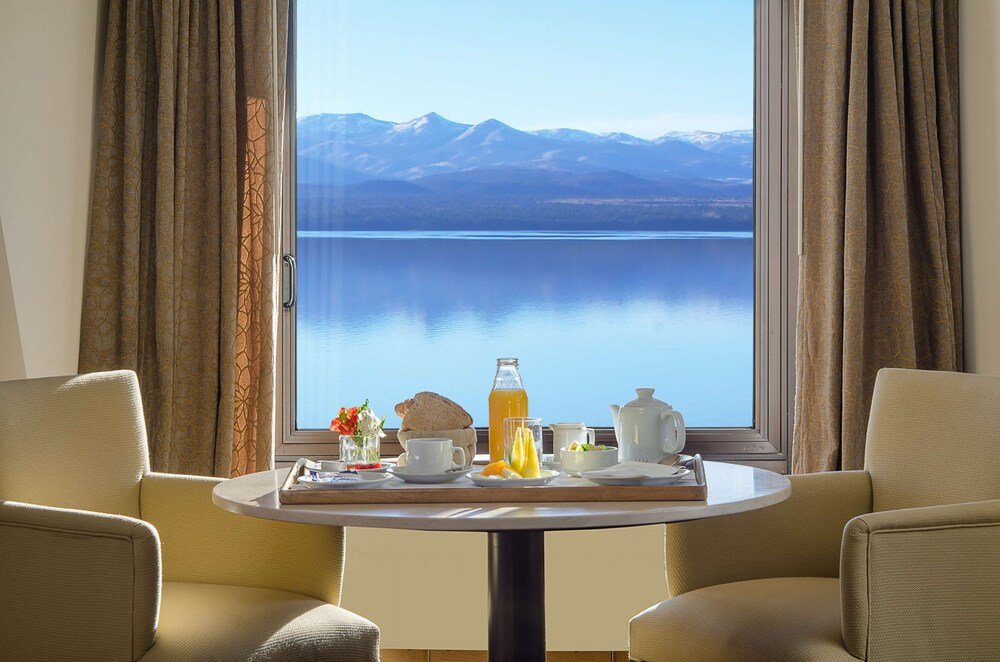 Dining table with breakfast items at Hotel Edelweiss